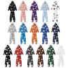 Unisex Oversized Cotton Hoodie Pants Set With Foil Print Long Sleeve Loose Fit Casual Tracksuit Teens Adults