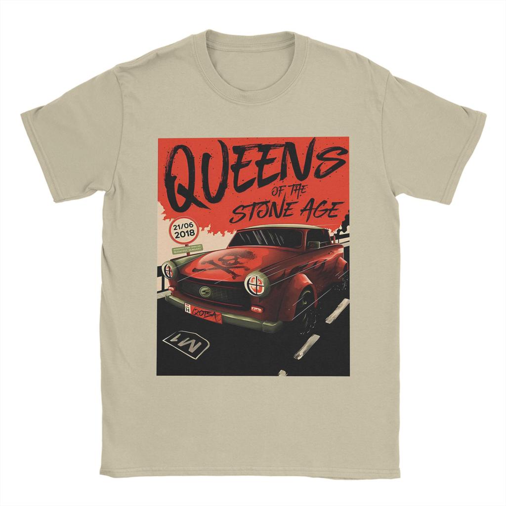 Funny Abang Mobil Queens of the Stone Age T-Shirts Men Round Neck 100% Cotton T Shirts Short Sleeve Tees Gift Idea Clothing