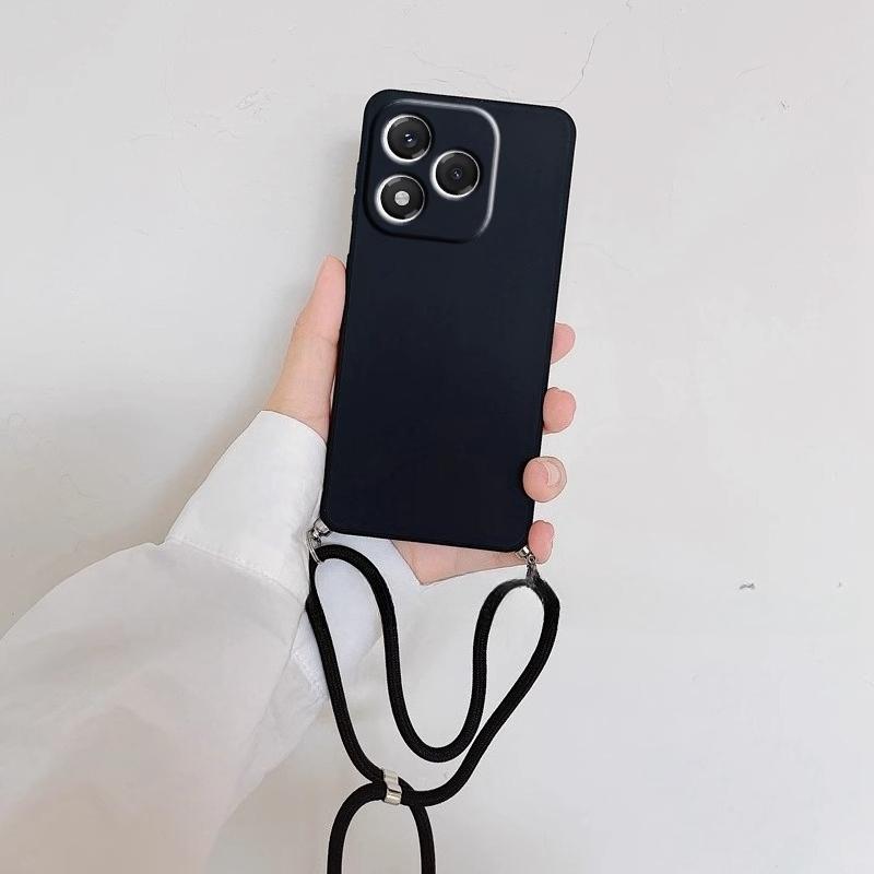 

Для Honor 400 Pro 400 Lite мягкий ремешок через плечо ожерелье ремешок шнур цепочка TPU чехол для Honor400Pro TPU силиконовый чехол для телефона Honor 400 Lite чёрный