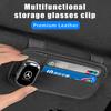 Car Emblem Sunshade Clip Sunglasses Holder Magnetic Leather Sunglasses Clip For Mercedes Benz A C Class W201 W210 W108 W204 AMG BV4