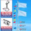 Fresh Flag Rope And Clips Kit - 50Ft Flag Pole Rope Halyard With Cleat Hook & 4 Pcs Swivel Snap Clips For Flagpoles Up To 25Ft