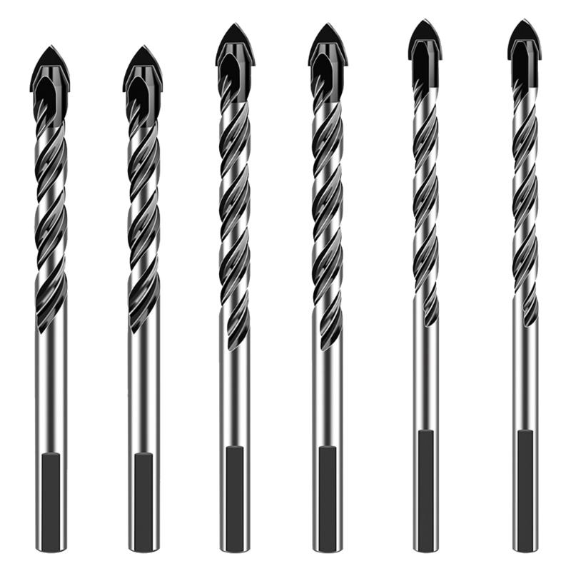 Drill Bit Set for Tile Wood Glass Concrete Brick Plastic Includes Sizes 3-12mm with Carbide Tips for Efficient Drilling
