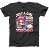 Just A Girl Who Loves Anime Ramen and Sketching, Japan Anime T-Shirt, Sweatshirt, Hoodie for Men Women Kids Made In Canada Black