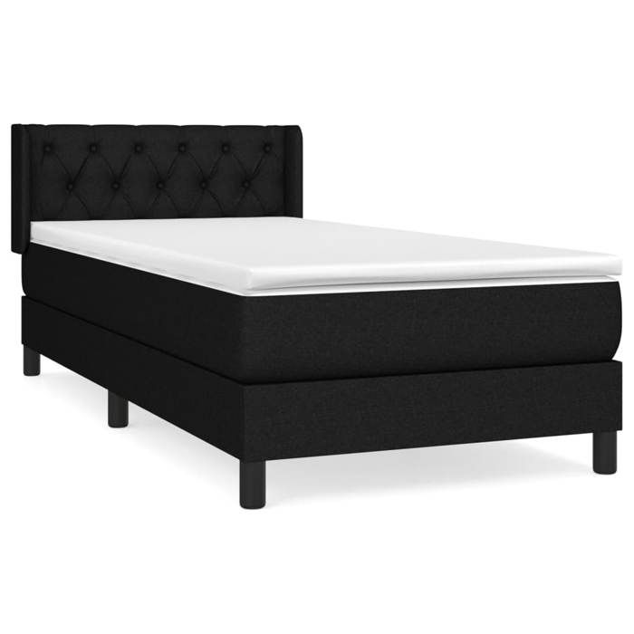 3129907 vidaXL Divan-lit Et Matelas Noir 80x200 Cm Tissu