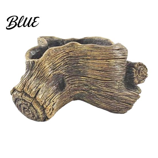 Indoor Greenery Pots for Study Resin Tree Stump Flowerpot Succulents Small Plants Imitation Wood Grain Planter Flower Plants Home Office Decor,