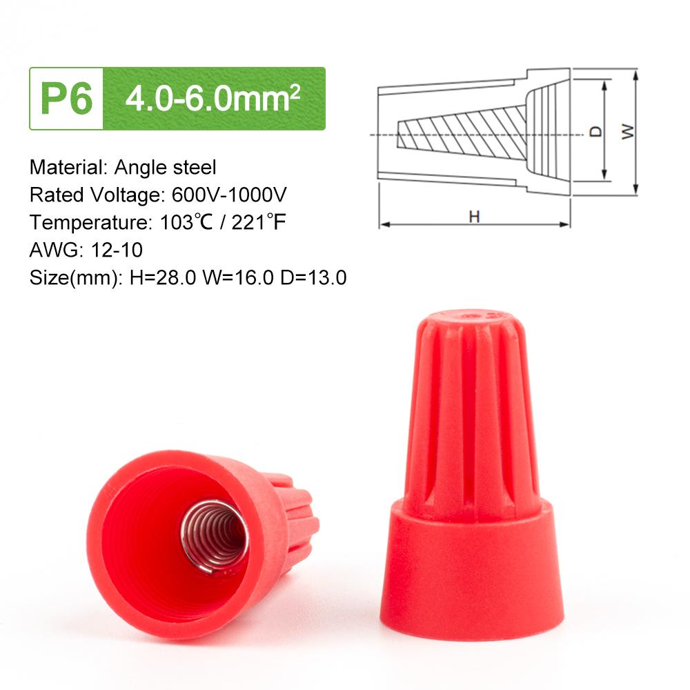 50PCS Colorful Electrical Insulated Crimp Twist Terminal Quick Wire Connector Nut Spring End Cap Connection