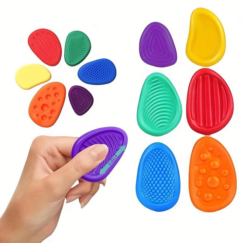 6 Stück Sensorische Textur Sorgensteine Weich Lustig Fidget Spielzeug Kinder Erwachsener Autismus Ruhig Stress Angst Linderung Tragbar Handheld Geschenk