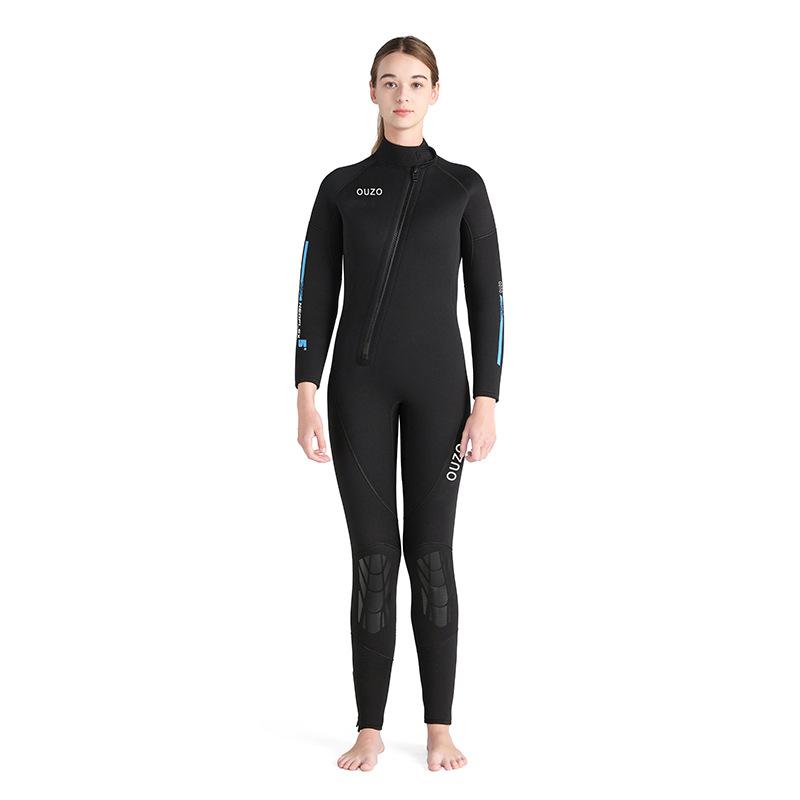 5mm Diving Suit Long-sleeved Trousers One-piece Women s Thick Warm Cold Sun Protection Swimming Snorkeling Surfer L