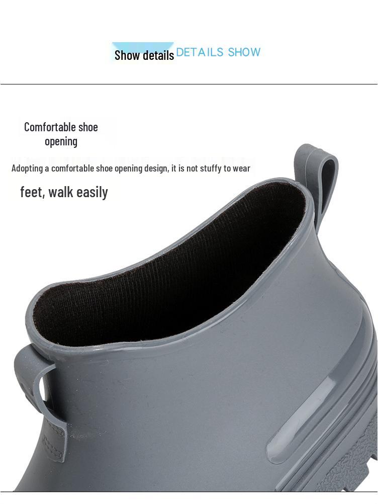 Unisex Chelsea Rain Boots - Short Tube, Fashionable Outdoor Wading Shoes, Low-Top Rubber Galoshes