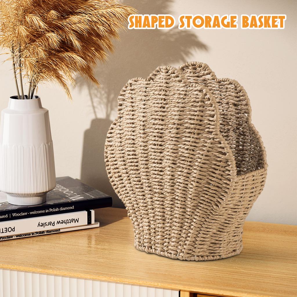 Handmade Paper Rope Woven -shaped Basket For Miscellaneous Items