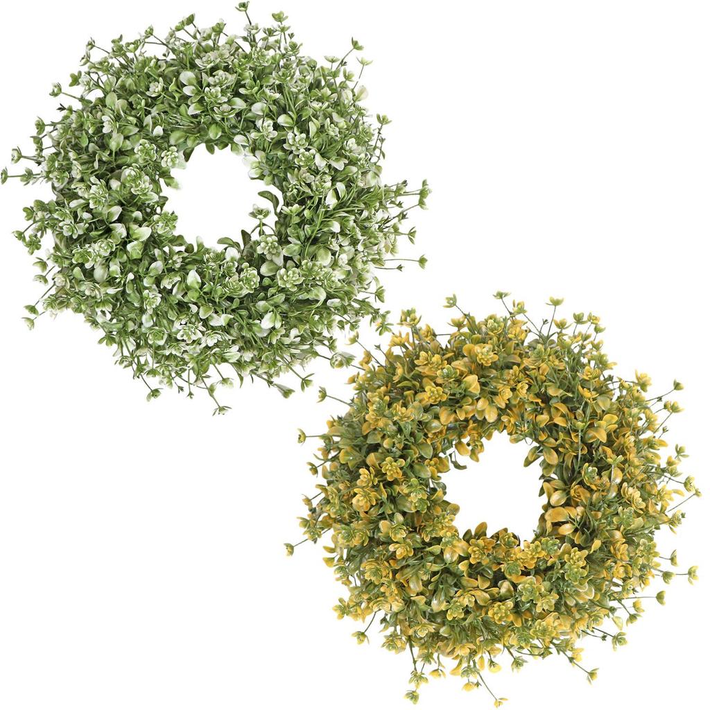 Artificial Garland Wreath: Decorative Faux Flower Ring for Home, Hotel, Wall, or Door
