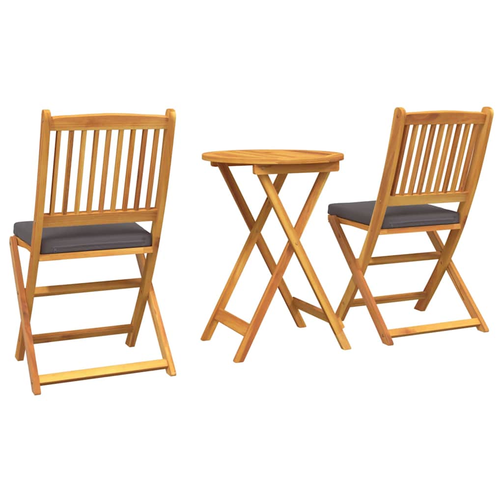 Garden Bistro Set 3 Pieces Brown Solid Acacia Wood