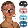 Disfraz Detallado para Mascarada de Pájaro Festivo, Máscara de Plumas Iridiscente de Media Cara para Fiesta Cosplay con Pico 3D, Disfraz de Halloween,