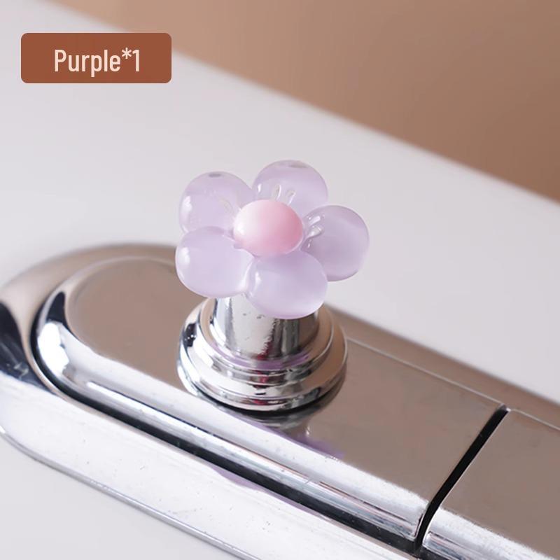 

Квіткова Кнопка Унітазу Нейл-арт Перемикач Бачка для Ванної Універсальний Підйомник Кришки Змив фіолетовий