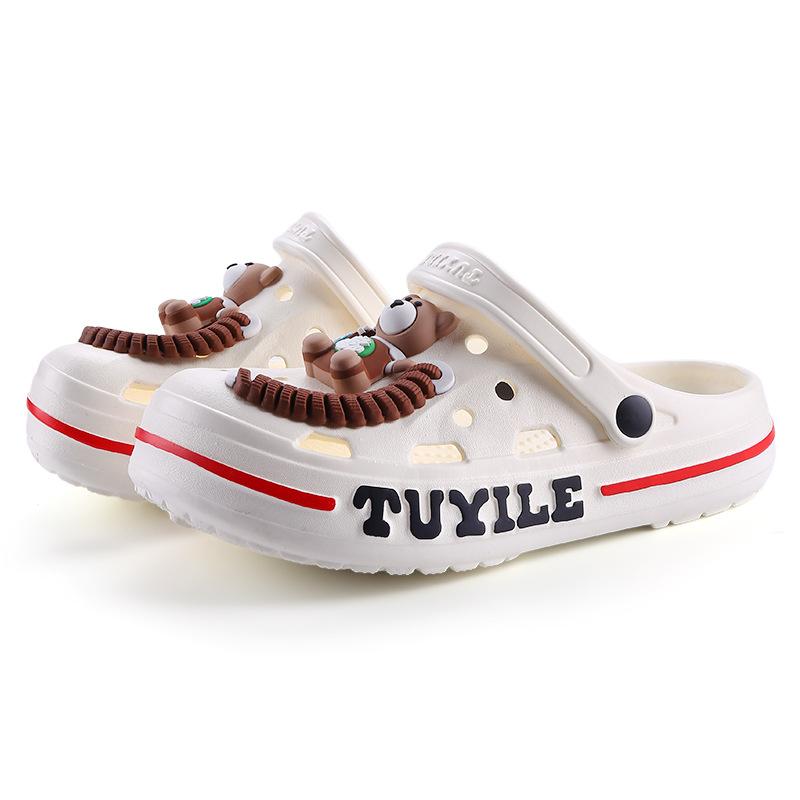 Stepping On Shit Hole Shoes Men Wear Non-slip Bag Head Sandals Beach Thick-soled New Soft-soled Summer EVA Slippers