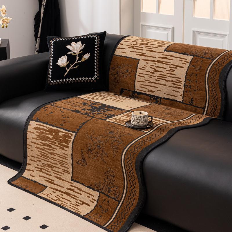 Simple Retro Sofa Cushion New Four-Season Universal Irregular Premium Leather Sofa Seat Cushion Fixed Non-Slip