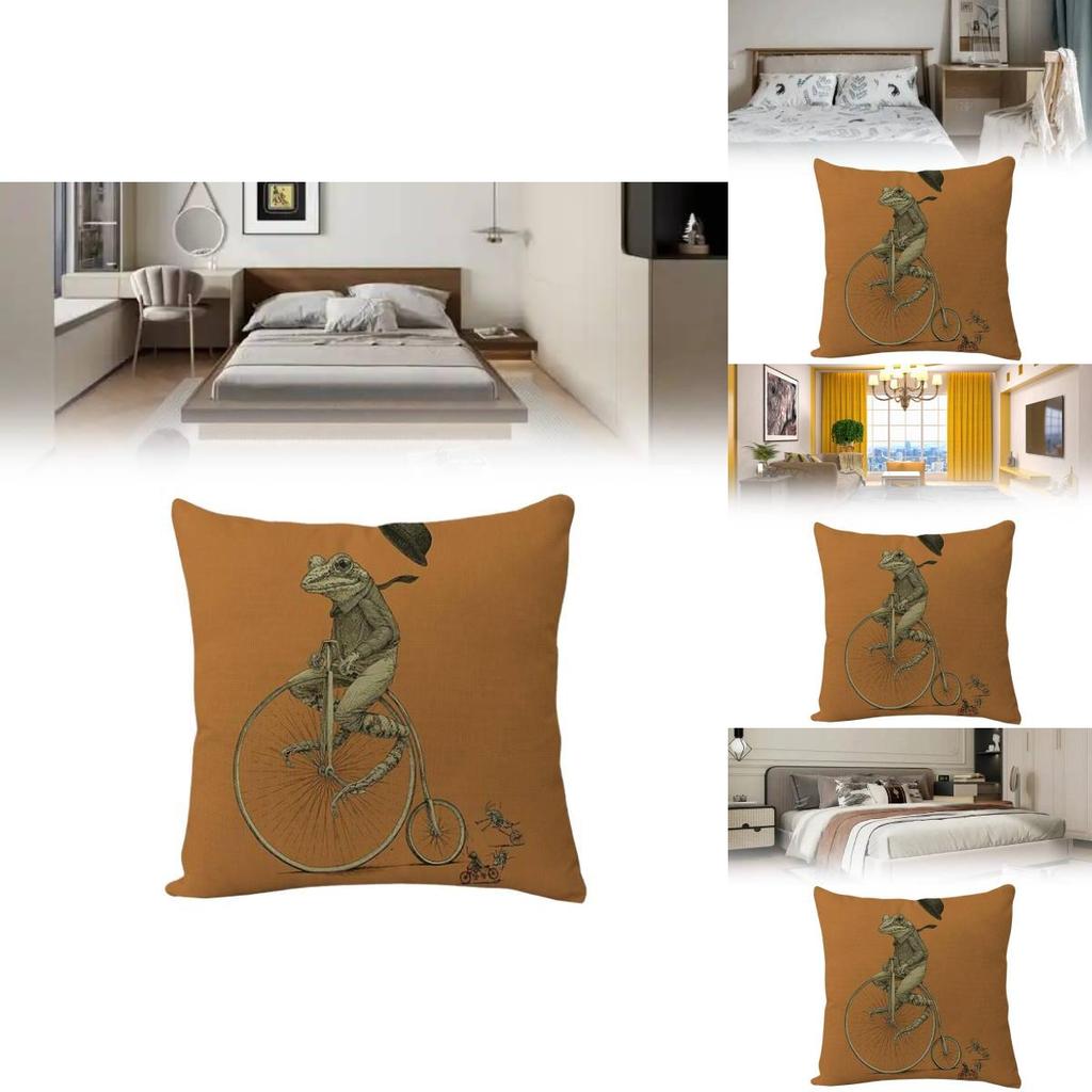 Animal Cartoon Zebra Linen Pillow Cover For Sofa Couch Decor 45x45cm