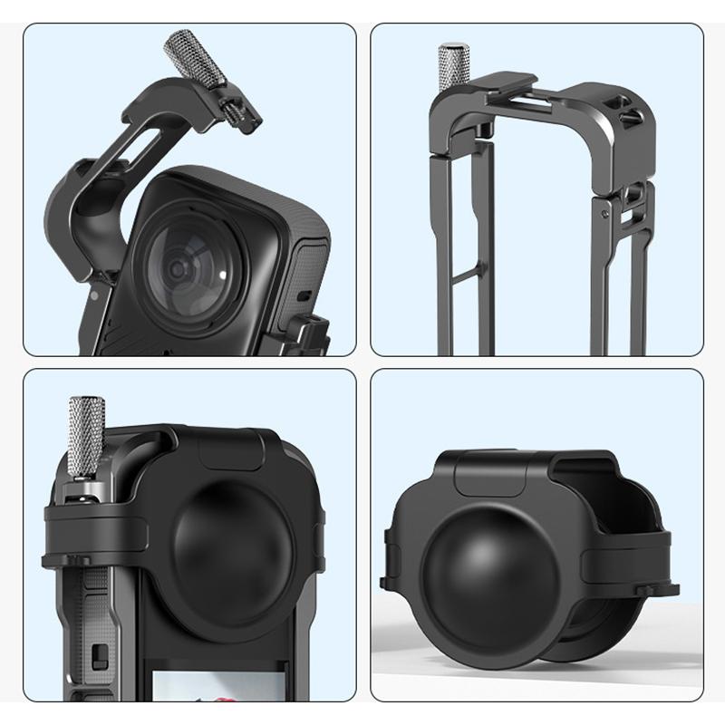 For Insta360 X4 Accessories Aluminum Alloy Expansion Bracket With Metal Frame Metal Rabbit Cage Protective Frame Accessories