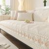 Solid Color Sofa Covers Universal for Seasons Washed Cotton Couch Cover Embroidery Pillowcase Couches Cushion for Living Room