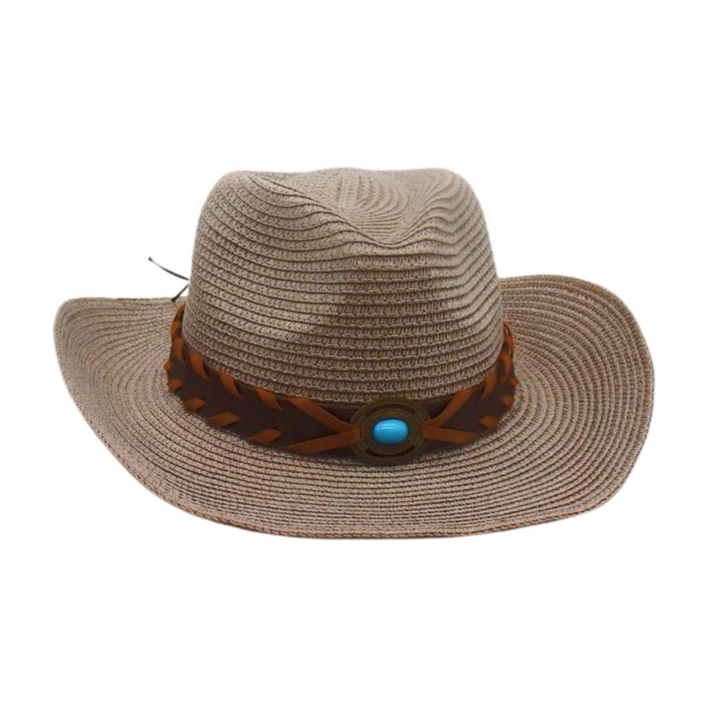 Premium Prärie Cowboyhut Sonnenschutz Sonnenhut Reise Strand Stroh Berühmter Strohhut
