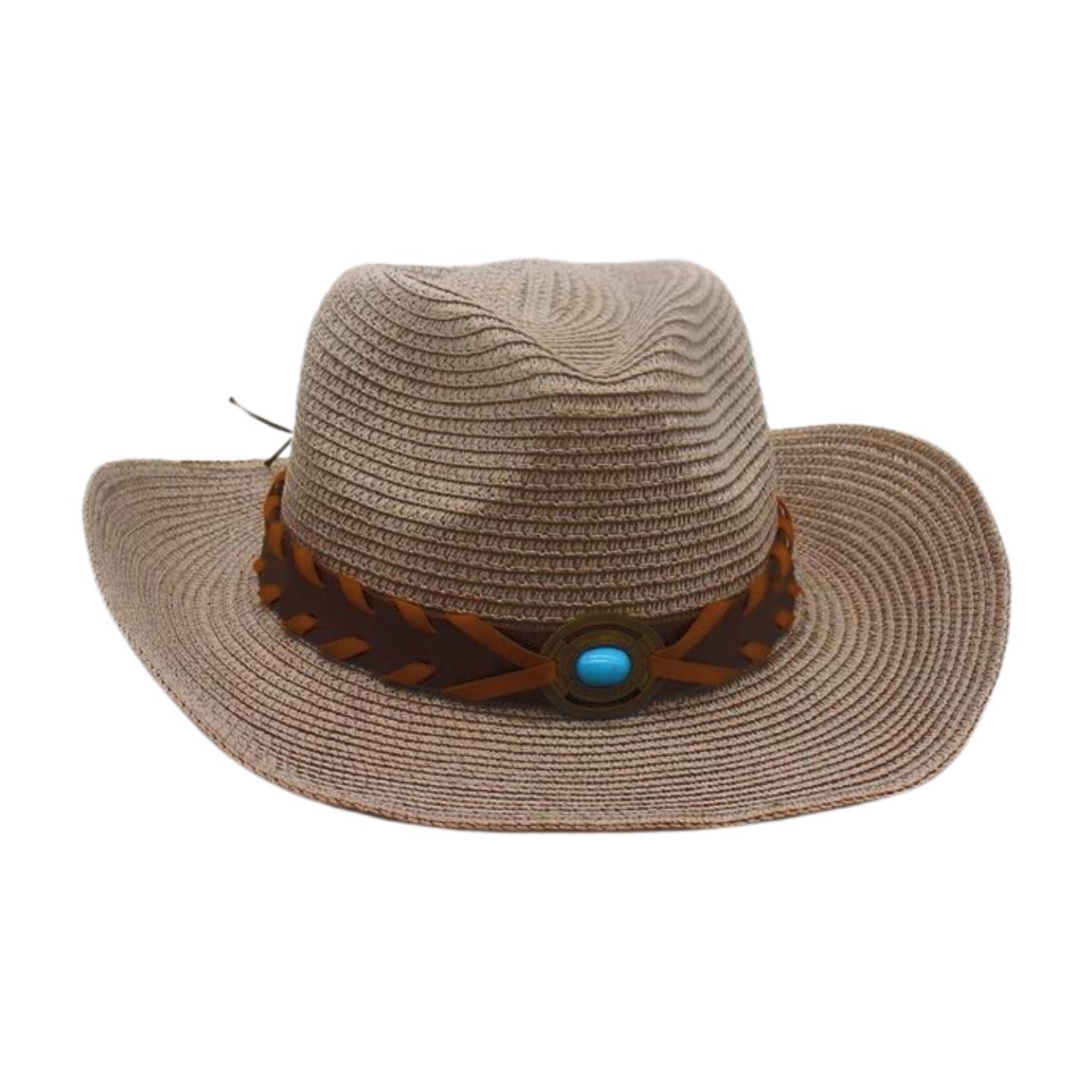 

Premium Prairie Cowboy Hat Sunscreen Sun Hat Travel Beach Straw Famous Straw Hat One size