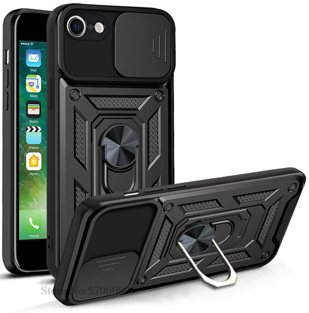 For iPhone SE 2020 Case SE 2022 SE 2 3 SE2 SE3 Shockproof Armor Lens Protector Phone Cover For iPhone 7 8 iPhone7 Case With Ring