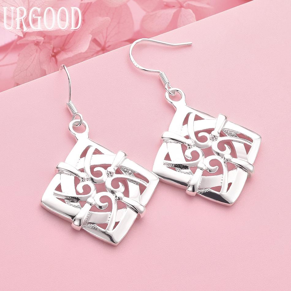 925 Sterling Silver Wedding Jewelry Charm Dangle Earrings