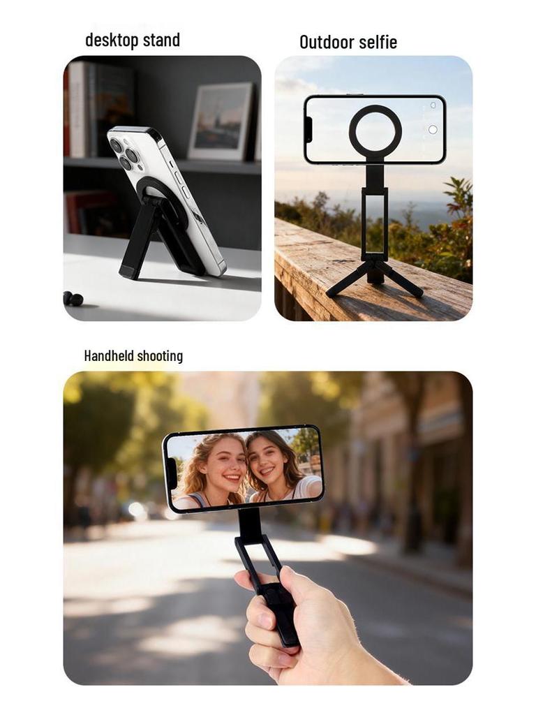 Multifunctional Magnetic Phone Holder & Tripod: Rotating, Folding, Portable Selfie Stick for Photography & Live Streaming