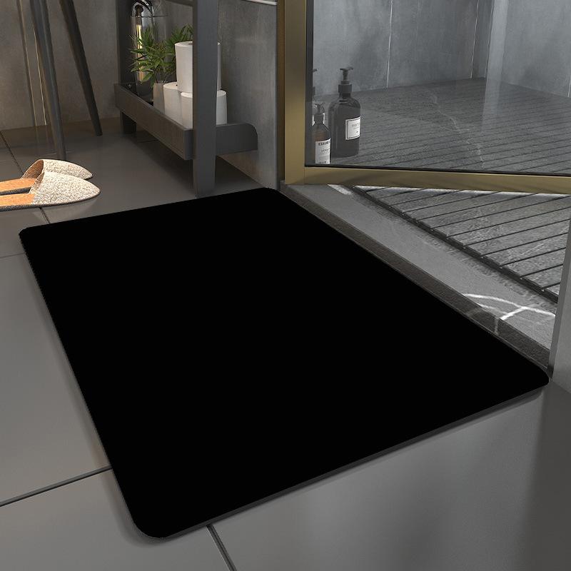 Simple Pure Color Diatom Mud Mat Toilet Absorbent Quick Drying Mat Household Dirty and Non-slip Mat