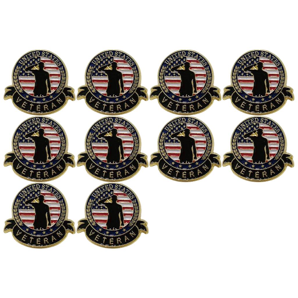 Fashionable Veterans Lapel Pins Portable Service Commemorative Brooch Sturdy Alloy Pins Decoration for Adults Daily Use