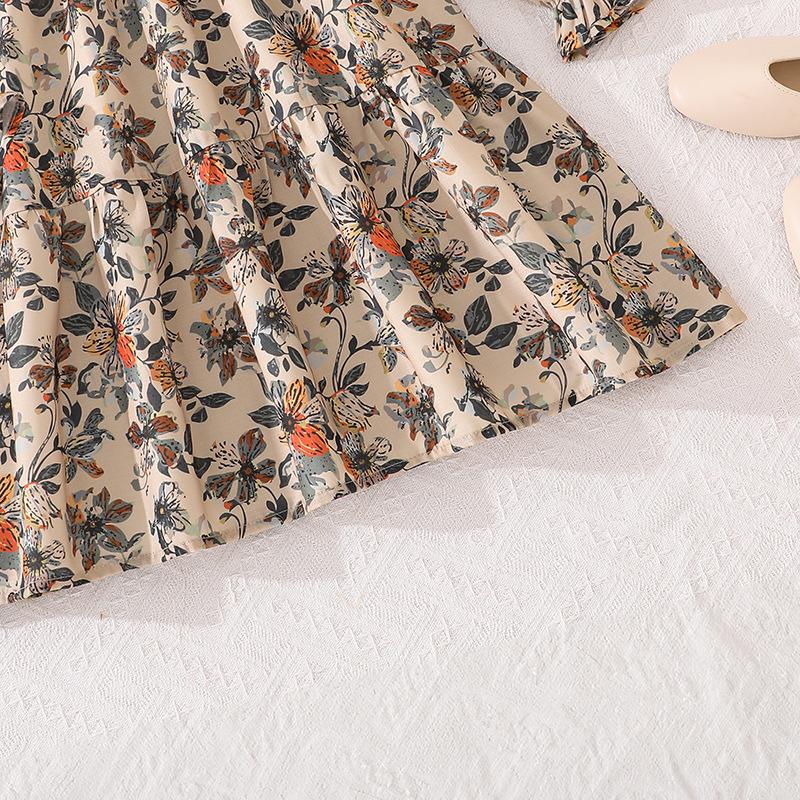 2025 Autumn/Winter European & American Girls' Long-sleeve Casual Princess Dress - Elegant & Printed