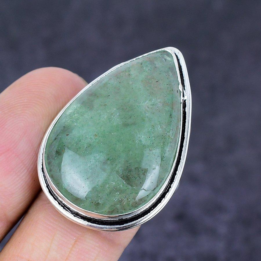 Natural Green Apatite Gemstone 925 Sterling Silver Jewelry Ring Size 8 M7c87
