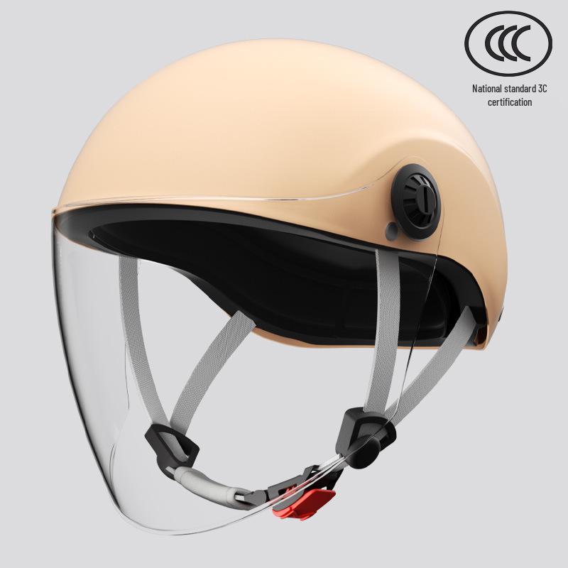 GB 3C Certified Unisex Electric Vehicle Helmet - Summer & All-Season Motorcycle Safety Half Helmet