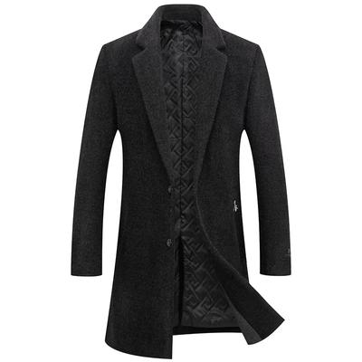 New Winter Men Cashmere Business Casual Overcoats Trench Coats Man Fleece Warm Woolen Blends High Quality Man Long Jackets 3XL