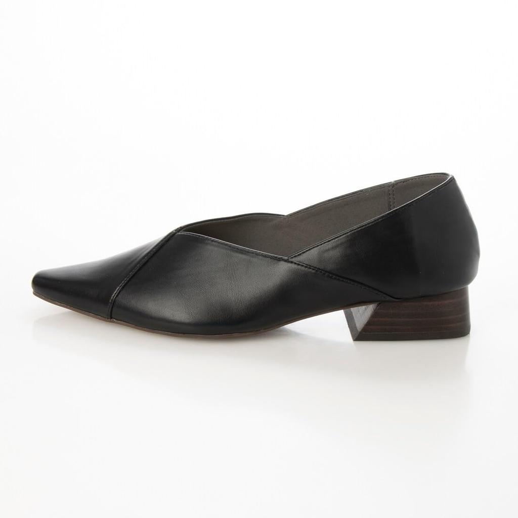 Evol Women's V-Cut Pointed Stack Heel Pumps, IU5031 BL, Size 22.5 Cm