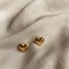 Small Cute Heart Stainless Steel Stud Earrings Golden Jewelry Accessory for Women Girls Gift