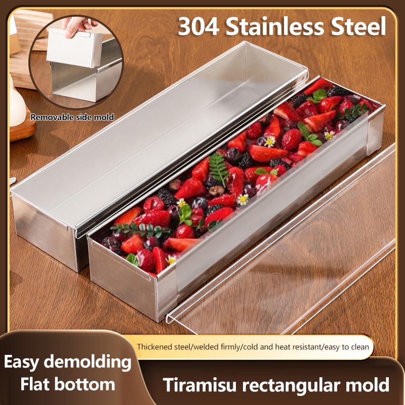 Tiramisu Cake Mold Removable Rectangular Non-Stick Stainless Steel Diy Cake Mousse Mold Tiramisus Baking Professional Tools