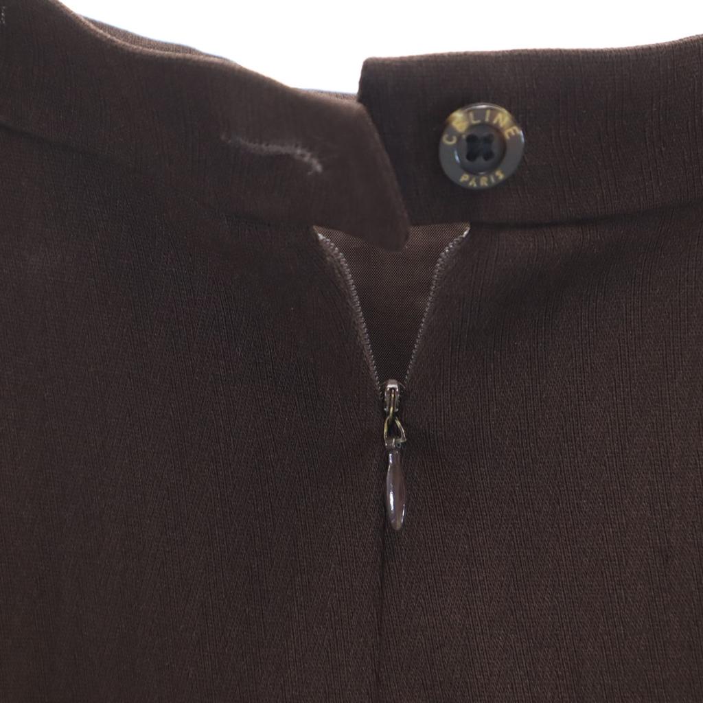 CELINE Made in France Mimole length Tight Skirt 38 Brown Women Used