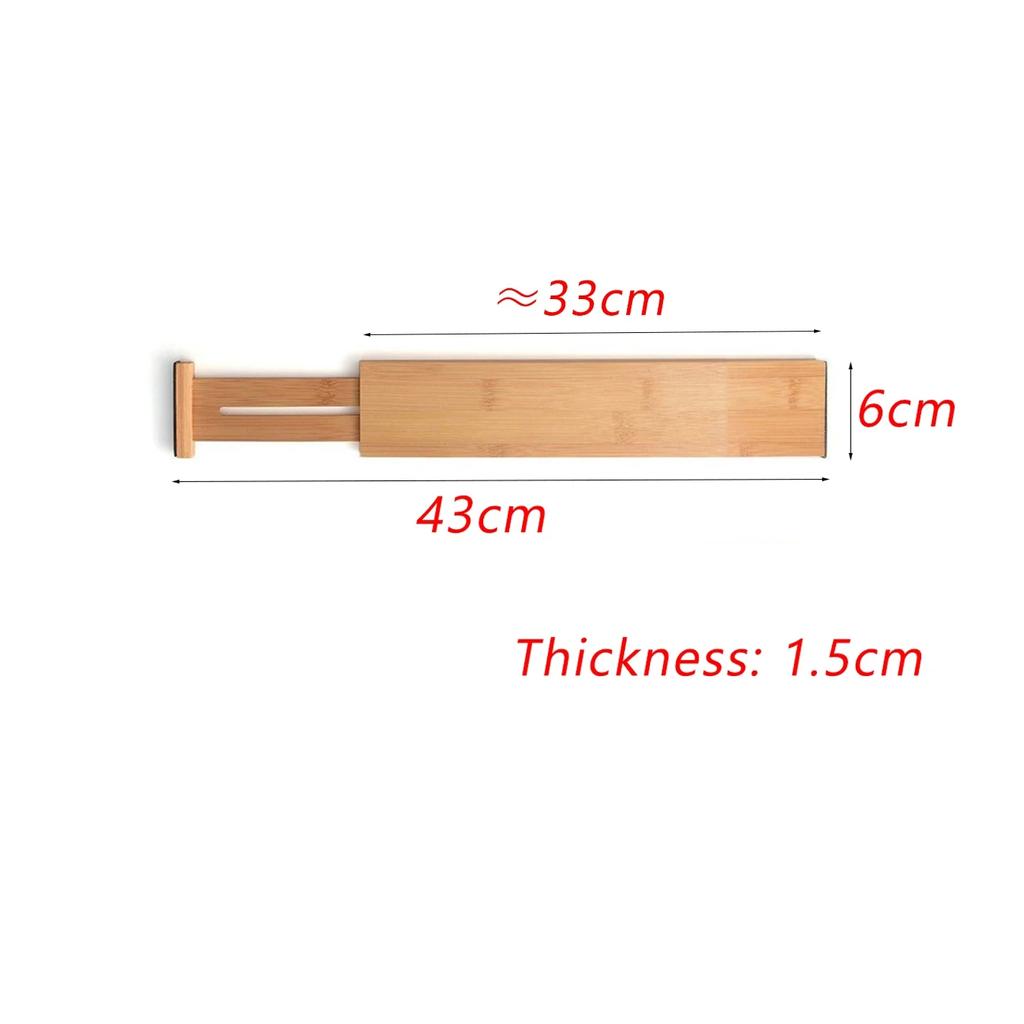 Rozšiřitelná bambusová lišta Bambusová přepážka do zásuvky Rozšiřitelná přepážka do zásuvky Pohodlný bambusový dělič Organizace zásuvek