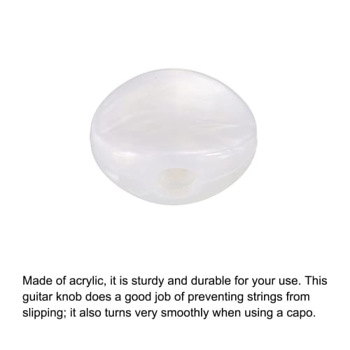 PATIKIL Guitar Tuning Peg Button Machine Heads, Oval and Concave Acrylic Buttons, White, for Electric, Folk, and Acoustic Guitars, with 6 Screws and 1