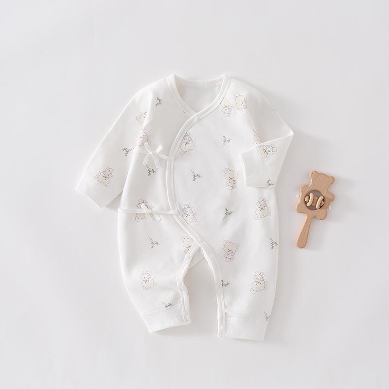 

Newborn A-Class Tagless Pure Cotton Asymmetrical Tie-Up Butterfly Bodysuit for Spring and Autumn 59