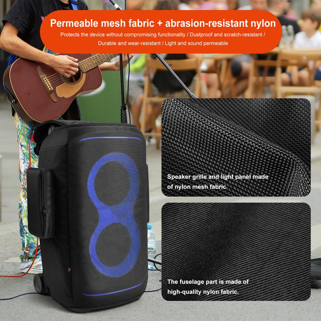Husă de transport cu fermoar pentru boxa JBL PartyBox 520, Husă portabilă anti-praf pentru difuzor cu buzunar pentru microfon, Geantă de depozitare anti-cădere pentru difuzor