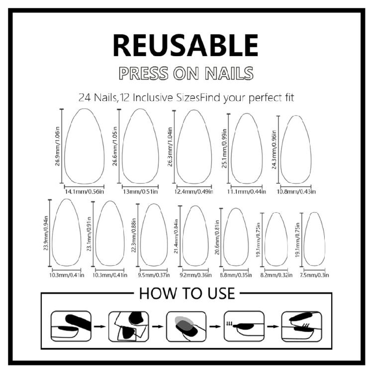 24Pcs Maple Leaf Desings Halloween Stick on Nail Thanksgiving Gift Almond False Nails for a Festive Autumn Nail Makeover