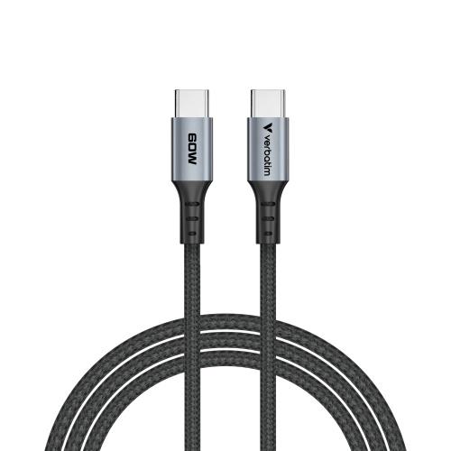 Verbatim 31845 Sync & Charge Cable USB-C To USB-C 60W 480Mbps 120cm, Grey/Black