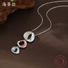 New enamel color hollow ring small pendant women's simple fashion high sense irregular ring necklace