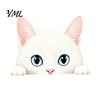 Cute Cat Theme Room Decor Shelf Sitter Ornament, Wooden Peeking Kitten Figurine, Desk 2D Flat Decorative Statue for Desktops And Bookshelves