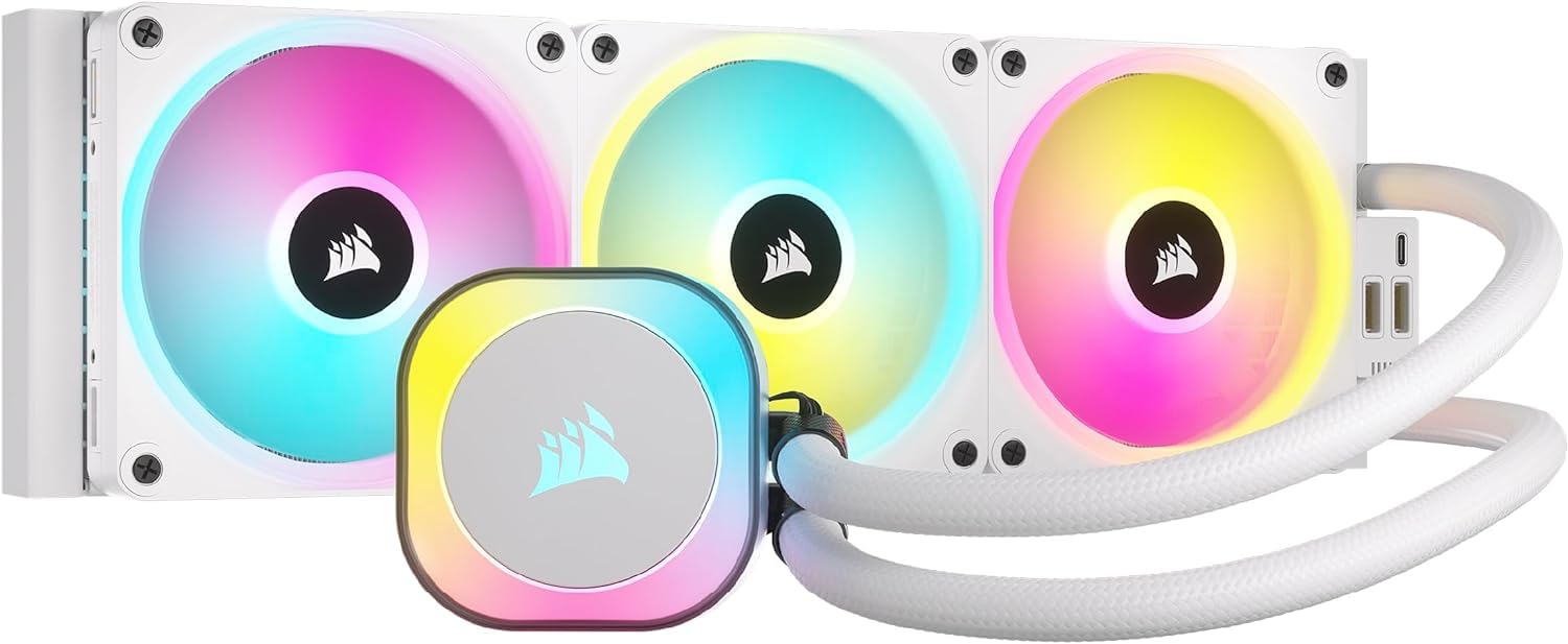 

CORSAIR iCUE LINK H150i RGB White Equipped with 360mm radiator iCUE LINK compatible Simple water cooling CPU cooler White CW-9061006-WW