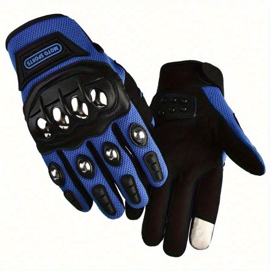 A Pair of Durable Touch-screen Motorcycle and E-bike Gloves with Stainless Steel Protection Not Water-washed Polyester for Outdoor Leisure