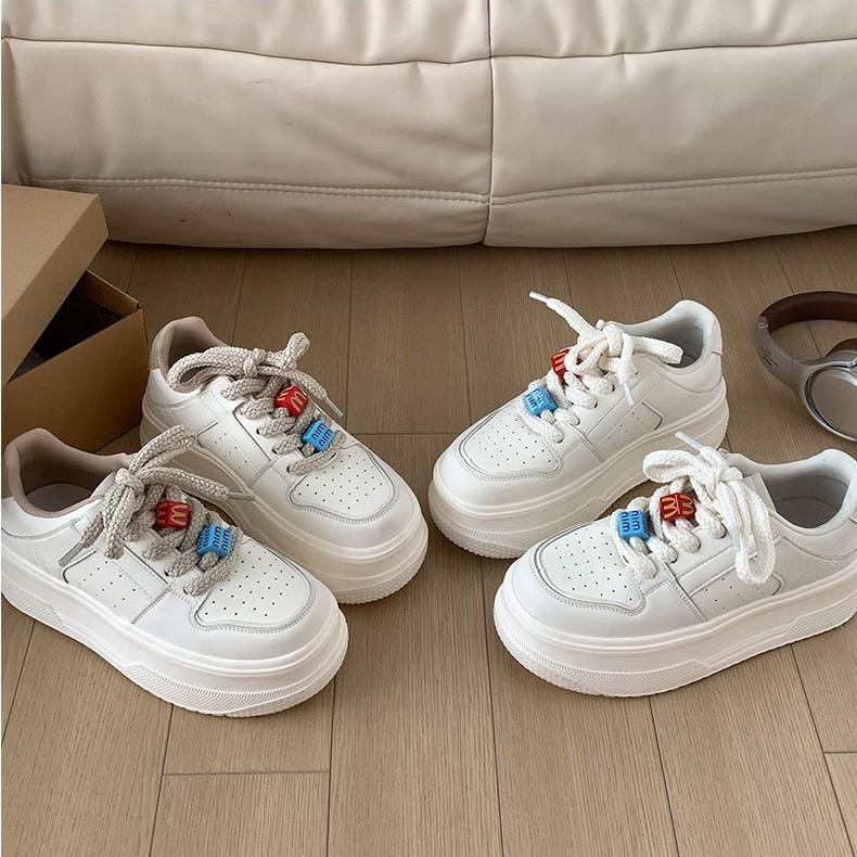 Small fashion versatile height increase platform white shoes women's 2025 new spring and autumn light casual sports shoes