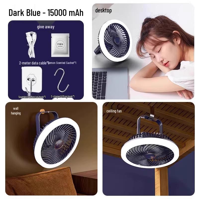 Purchase Mini USB Ceiling Fan: Compact, Rechargeable, Silent Operation for Dorms and Outdoor Use. Suitable for Student Beds and Mosquito Nets. 20000mAh